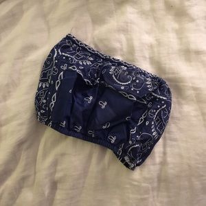 Blue bandana bandeau